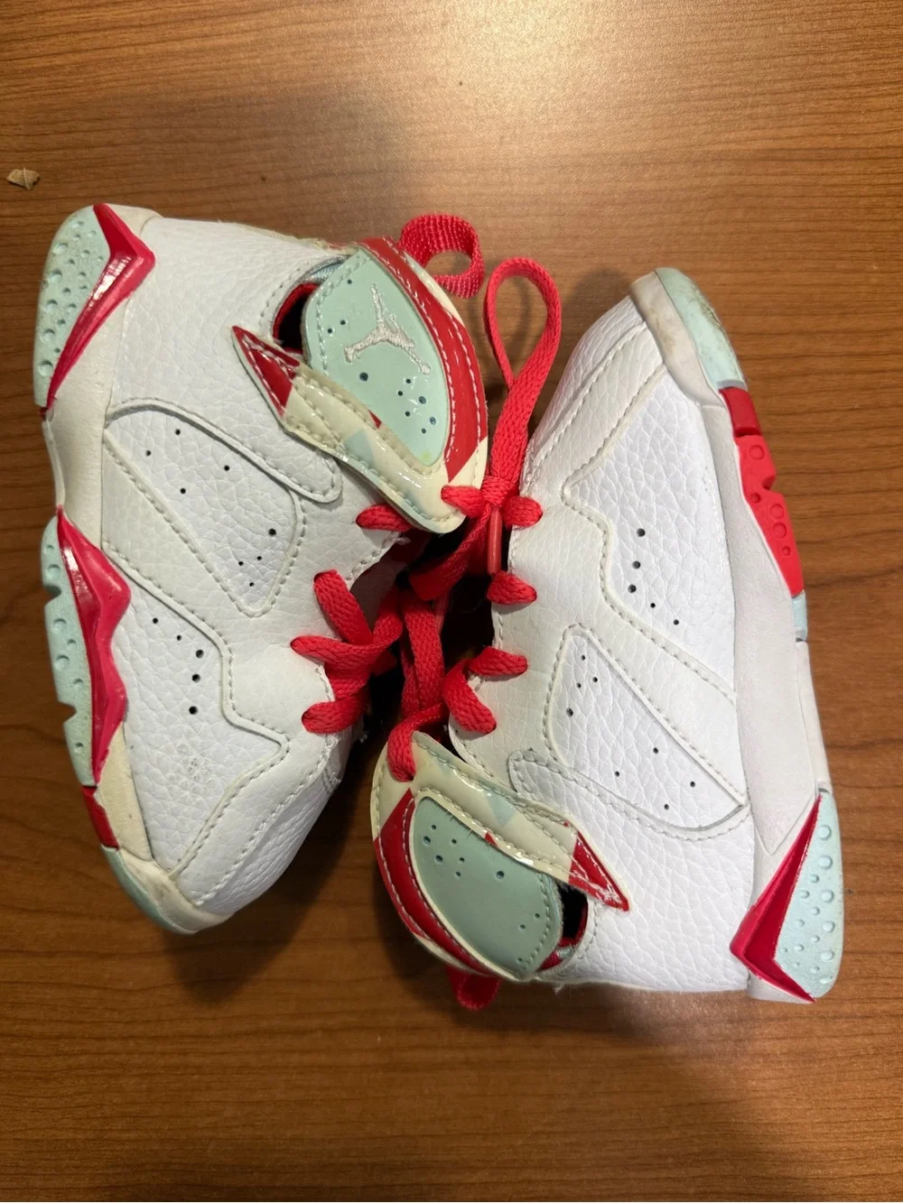 Jordan Toddler White Sneakers with Red Accents